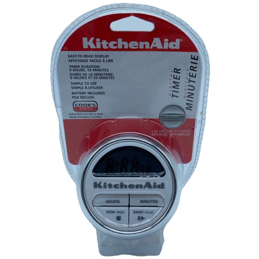 KitchenAid Cook's Series Digital Timer White Chrome KAT150WHCAN Duration 9 hr 59